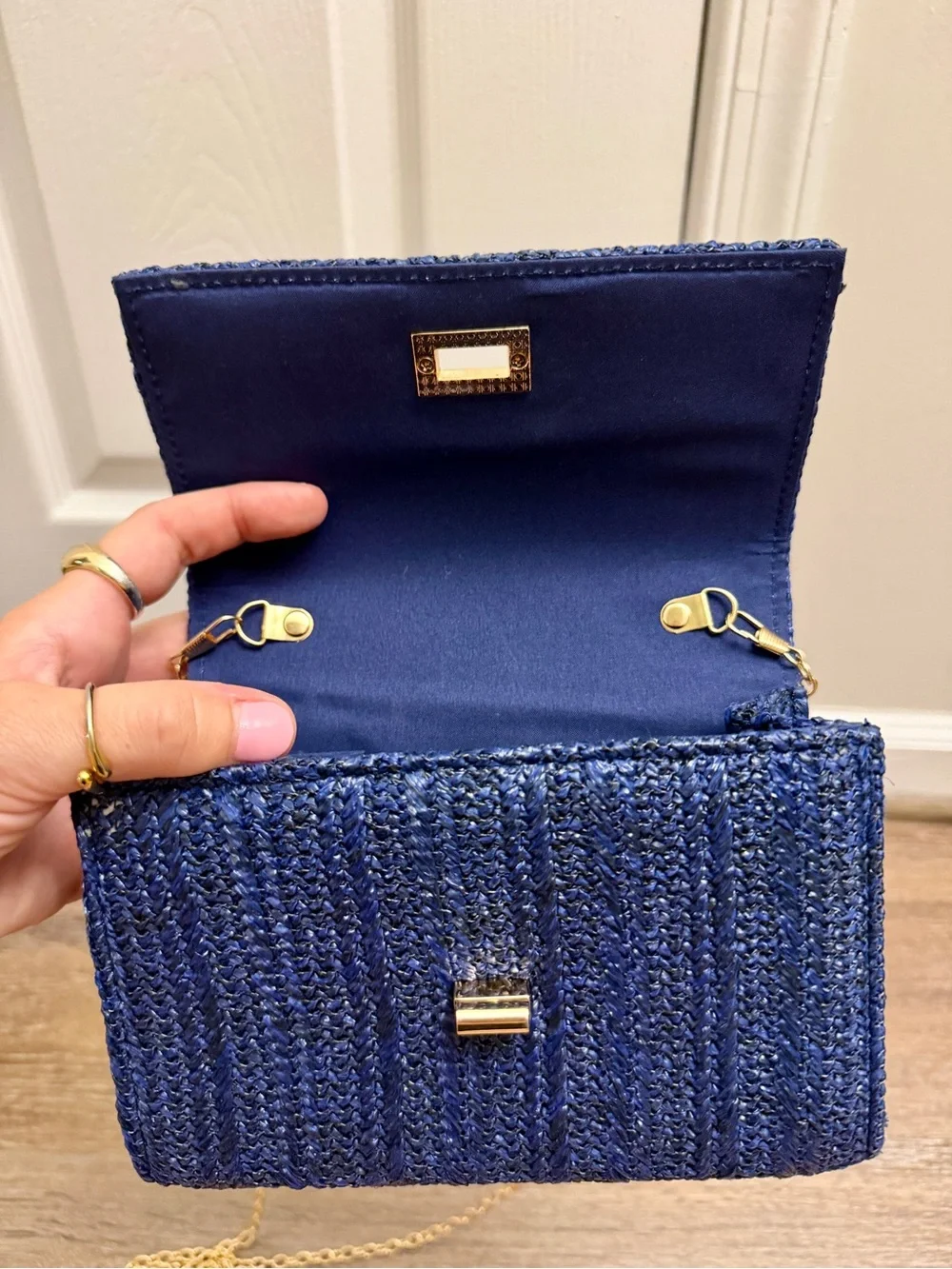 Shiraleah Marisol Woven Mini Bag in Navy Blue